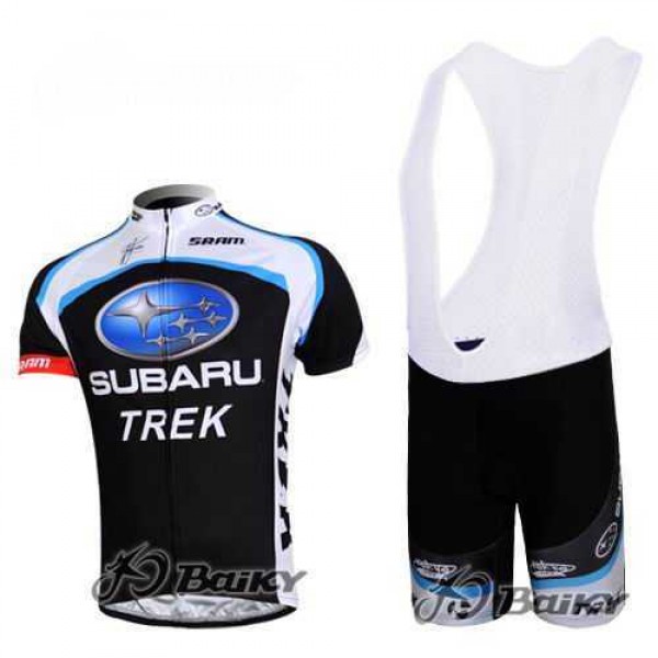 Subaru Trek Pro Team Fietskleding Set Fietsshirt Met Korte Mouwen+Korte Koersbroek Zwart