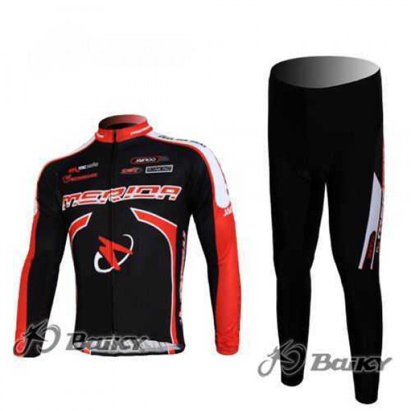 Subaru Peak Bar Teams Wielerkleding Set Wielershirt Lange Mouw+Lange Fietsbroeken Zwart Rood