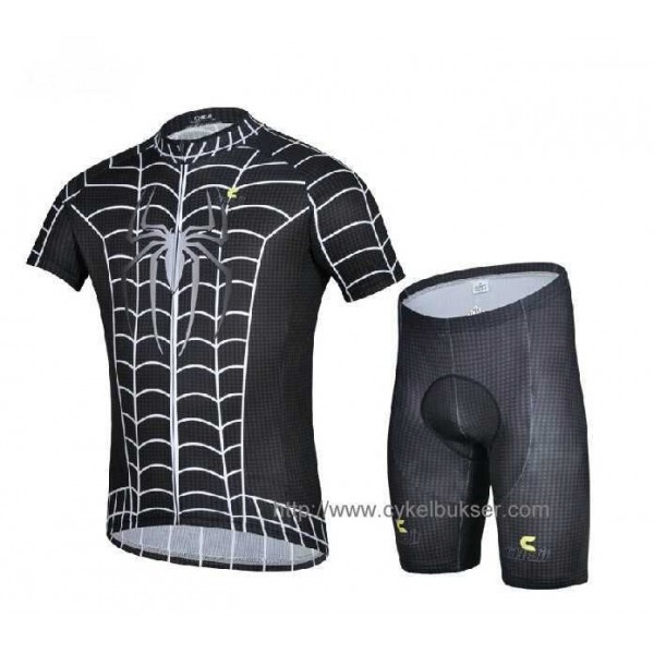 Spider-Man Wielerkleding Set Set Wielershirts Korte Mouw+Fietsbroek Zwart