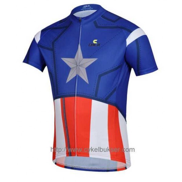 Captain America Wielershirt Met Korte Mouwen