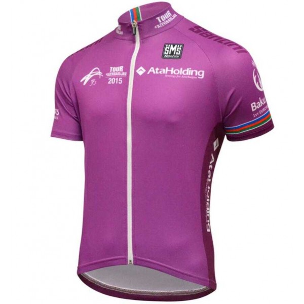 2015 Tour AzerBaidjan Wielershirt Met Korte Mouwen Purper