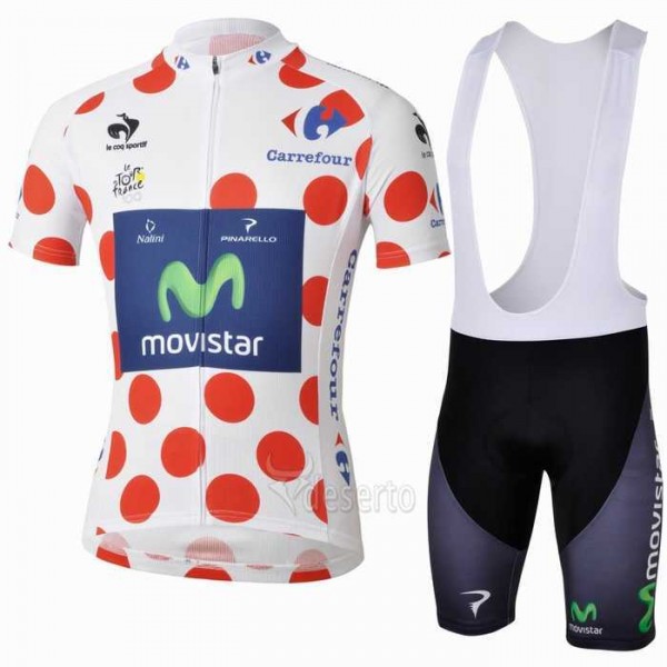 Movistar Dot-Achtige Fietskleding Set Fietsshirt Met Korte Mouwen+Korte Koersbroek