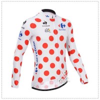Tour De France Le Coq Sportif 2014 Wielershirt Lange Mouw Polka-Dot