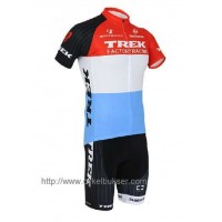 Trek Factory Racing Wielerkleding Set Wielershirts Korte Mouw+Fietsbroek Rood Wit
