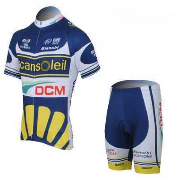 2013 Vacansoleil-DCM Pro Team Wielerkleding Set Wielershirts Korte Mouw+Fietsbroekje Blauw