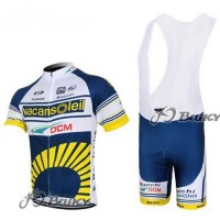 2012 Vacansoleil-DCM Fietskleding Set Fietsshirt Met Korte Mouwen+Korte Koersbroek Wit Blauw Geel 2012 Vacansoleil-DCM Fietskleding Set Fietsshirt Met Korte Mouwen+Korte Koersbroek Wit Blauw Geel
