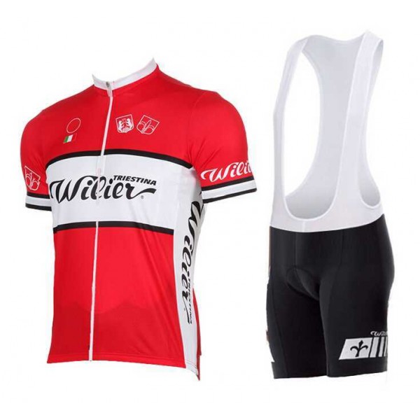 2015 WILIER Wit Rood Fietskleding Set Fietsshirt Met Korte Mouwen+Korte Koersbroek