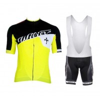 2015 WILIER Geel Wit Zwart Fietskleding Set Fietsshirt Met Korte Mouwen+Korte Koersbroek